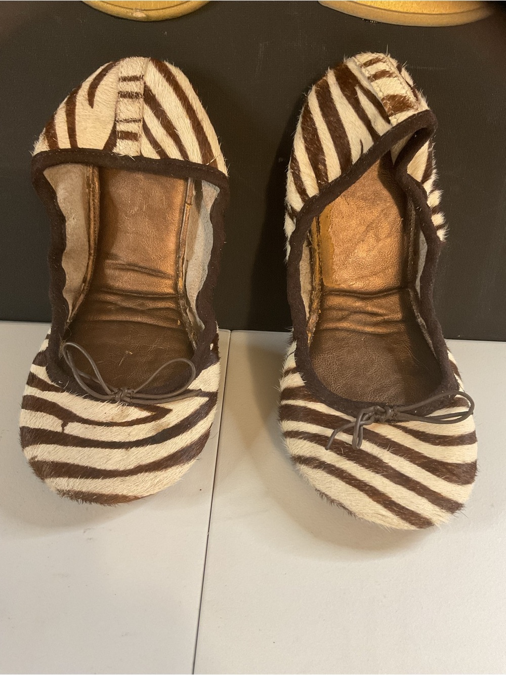 GAP Zebra-Print Ballet Flats - Brown & White